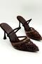 Lace Bead Detailed Elastic Women's Heeled Shoes Stiletto Light Brown - 2