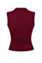 Star Buckle Detailed Draped Gathering Mold New Season Zero Sleeve Blouse - 2