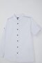 Boy's Shirt with Contrast Stripe Detail on the Shoulder and Pockets, Ages 9-14, Ecru - 7