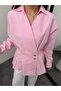 Gold Button Detailed Double-Breasted Shirt with Elastic Waist - 3