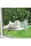 Cat Hammock Bed & Window Perch: Foldable Cordless Pet Lounger with 4 Strong Suction Cups, Solid Metal Frame, Soft Plush Pad for Sunbathing, Napping, Overlooking (White 52 * 32 * 20cm)