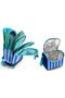 Primary School Trolley Bag and Lunch Set - Boy's - Blue Green Stripe Patterned - 2