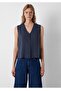 Zero-Sleeve Slim Fit Textured Fabric Women's Shirt. - 2