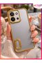 Lou Laser Transparent Silicone Case with Metallic Gold Lens Protector for Redmi 15C