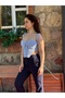 korse görünümlü örme crop büstiyer - 2
