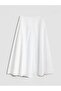 Women's Ecru Poplin Flared Skirt - 4