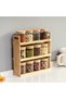 12 Glass Spice Jars with 3-Tier Bamboo Spice Rack Organizer, Airtight Kitchen Storage Set for Herbs, Seasonings, Tea and Dry Foods, Countertop Spice Holder, Pantry and Cabinet Organizer - 6