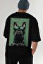 For Dog Lovers 35 Black Oversize T-Shirt with Dog Print on the Back 100% Cotton Unisex Dog Lover Premium Design - 7