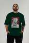 For Dog Lovers 41 Front Dog Printed Green Oversize T-Shirt 100% Cotton Unisex Dog Lover Premium Design - 5