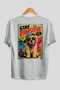 For Dog Lovers 66 White Oversize T-Shirt with Back Dog Print 100% Cotton Unisex Dog Lover Premium Design