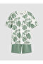 Ecru Patterned Boys' T-Shirt and Shorts
