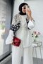 Polka Dot Patterned Cotton Shoulder Shawl - Black - 2