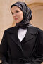 وشاح حرير تويل أسود، مدخن