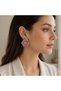 Pastel Colored Acetate Earrings |   Stone Detailed Large Size Women's Earrings - 4