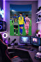 Pes-7 Wall Covering Brilliant Quality Fabric Room Decor Tapestry Wall Carpet Gaming - 2