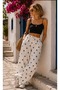 High waist wide leg polka dot pazallo women's trousers mocha dots - 3
