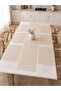 Plain Cream Linen Bohemian Vintage Runner - 6 Pieces Linen Cream American Service Table Set - 7 Piece Dowry Set - 2