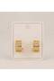 Zircon Stone Hoop Detailed Stainless Steel Earrings - 2
