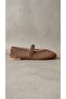 Women's Mink Knitwear Strappy Buckle Ballerinas 1cm Byndtrba01 - 8