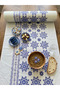 Sufra Roll Table Sheet Plastic Table cloth, Blue color Flower print (180mtr x 1.42mtr x 10kg). - 4
