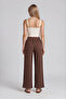 Wide Leg Elastic Waist Striped Trousers - 3