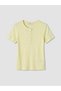 Yellow Crew Neck Women's Ribbed T-Shirt - 5