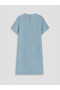 Lcwaikiki Classic Indigo Crew Neck Striped Mini Jean Dress - 6