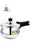 Deluxe Plus Baby Handi Aluminium Pressure Cooker with Outer lid, Induction compatibale Base Durable Design Silver 2Liters