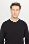 Men's Black Standard Fit Regular Cut Crew Neck Jacquard Knitwear Sweater - 4