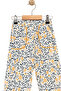 Girls' Floral Patterned Trousers Colorful Piping Pockets White Yellow Thin Fabric Summer Kids Pants - 3