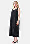 40288 Black Muslin Fabric Dress with Ruched Details - 2