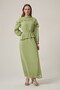 Women's Chiffon Collar Stone Dress Olive 31379 - 3