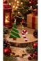 Miyuki Beads Handmade Candy Cane and Pine Tree Earrings New Year Christmas Noel - 4