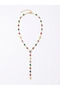 Colorful Stone Design Pinterest Y Necklace |   Does Not Darken |   Women's Necklace with Gift Box - 2