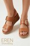 Eren Shoes&Bag Genuine Leather Buckle Detailed Padded Sole Comfort Daily Women's Sandals Real Leather Tan - 2