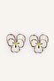 Women's Floral White Earrings H9964Axns
