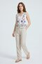 White V-Neck Vest with String Tie Detail and Multi-Color Embroidery - 3