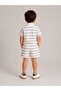 Special Pattern, Beige Striped Cotton/Flax Shirt Shorts Set Comfortable Fit - 3