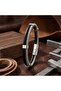 Spiral Steel Chain and Leather Bracelet 3168Blk1001 - 3