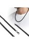 Black Color Steel Necklace 6mm - Black