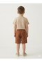 Boys' Elastic Waist Pocket Shorts and Boho Style Punch Embroidery T-Shirt Top Bottom Set - 2