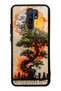 Xiaomi Redmi 9 Glossy Phone Case with Pagoda Silhouette Design