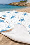 Sea Turtle Themed Marine Beach Towel - Blue and White Nautical Quick-Dry Microfiber Towel - 5