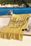 Yellow Floral Beach Towel with Flowers - Modern Design with Bohemian Spring Branches, Quick-Dry Microfiber Towel - 4