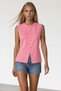 Pink Crew Neck Viscose Blouse with Gold Buttons Alc-X15553 - 4