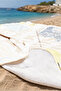 Sea Shell Marine Striped Beach Towel-Mediterranean Tropical Blue Yellow Quick Dry Microfiber Towel - 3