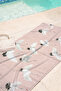 Turna Kuşlu Pink Beach Towel - Japanese Style Elegant White Bird Themed Quick-Drying Microfiber Towel - 4
