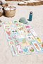 Sea-Themed Tropical Marine Beach Towel - Pastel Colored Modern Summer Style Quick-Dry Beach Cover-Up - 4