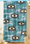 Nazar Eye Motif Beach Towel Coverlet - Bohemian Turquoise Modern Quick-Drying Microfiber Towel Coverlet - 4