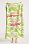Striped Tropical Marine Beach Towel - Retro Summer Themed Green Coral Quick-Dry Microfiber Towel - 4